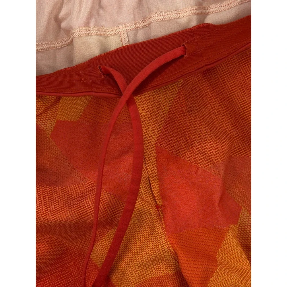 Lululemon‎ Channel Cross Swim Shorts Men's S Orange Unlined Zip Pocket (26x10)